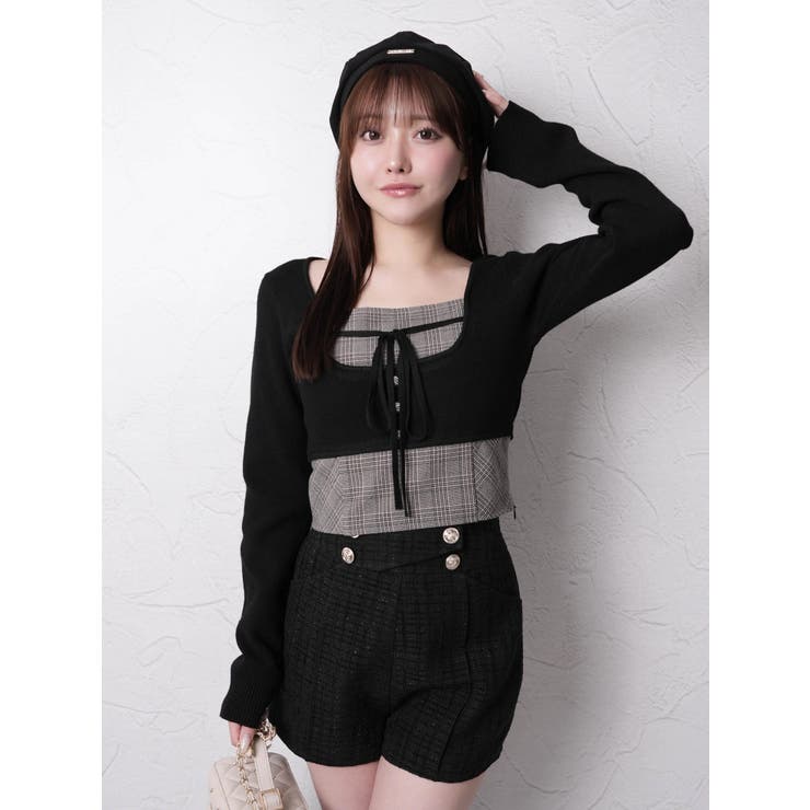 コルセットチェックトップス | LIPSERVICE | 詳細画像3 