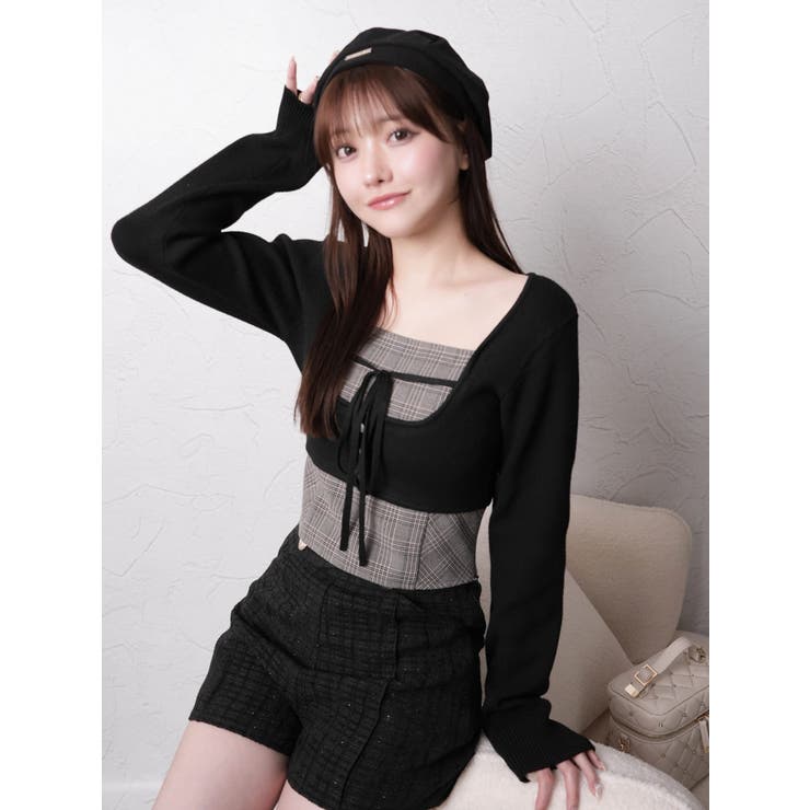 コルセットチェックトップス | LIPSERVICE | 詳細画像8 