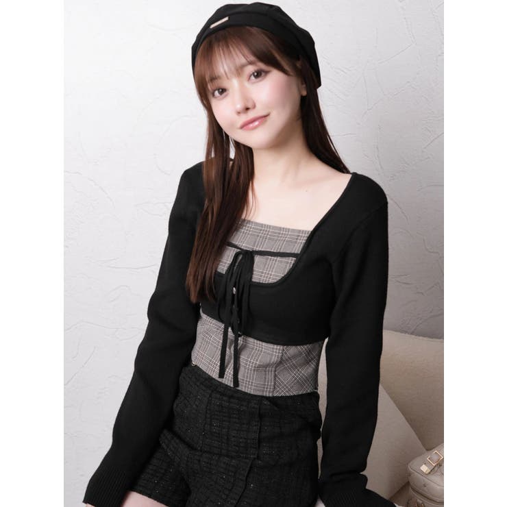 コルセットチェックトップス | LIPSERVICE | 詳細画像9 