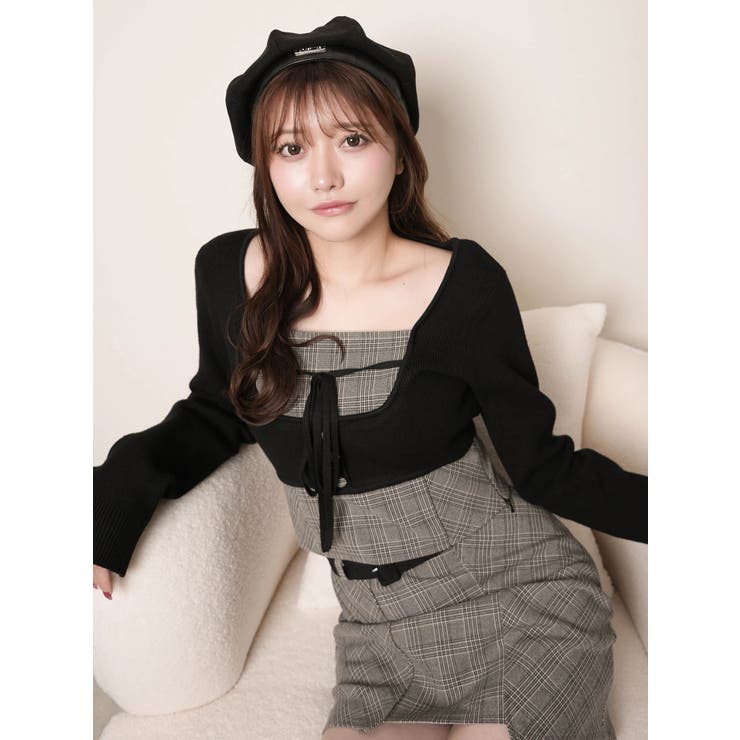 コルセットチェックトップス[品番：LINW0002719]｜LIPSERVICE（リップ