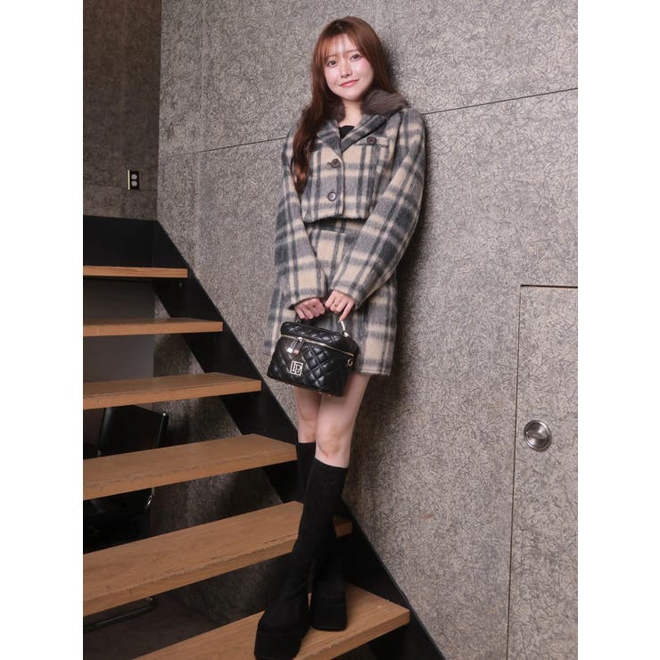 ファーカラーシャギーチェックジャケット | LIPSERVICE | 詳細画像12 