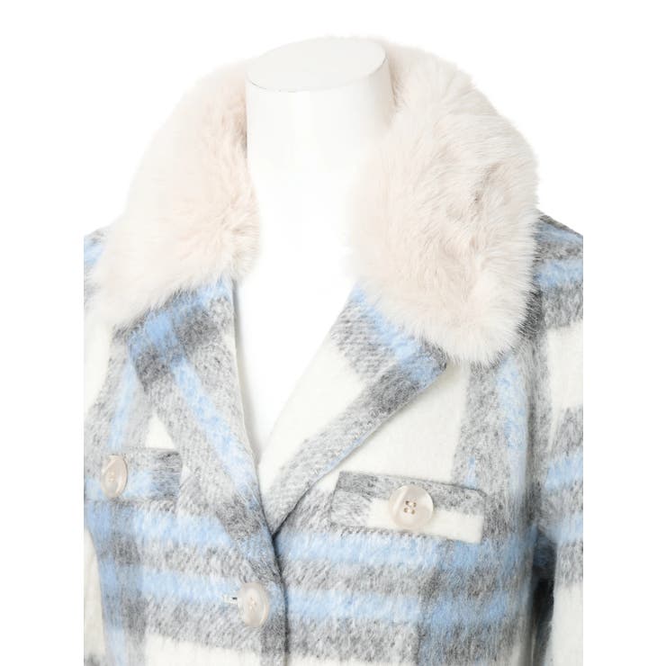 ファーカラーシャギーチェックジャケット | LIPSERVICE | 詳細画像26 