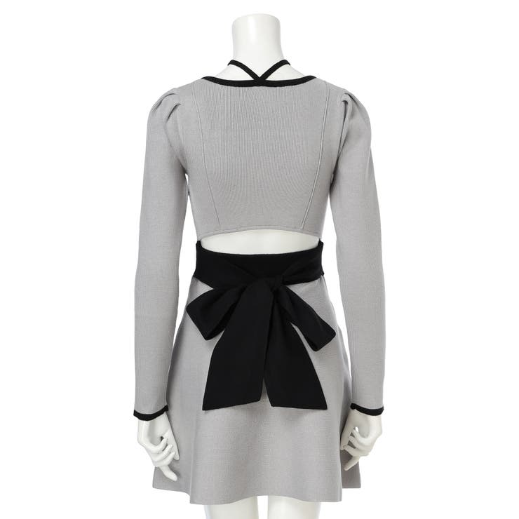 バックリボンバイカラーフレアワンピース | LIPSERVICE | 詳細画像35 