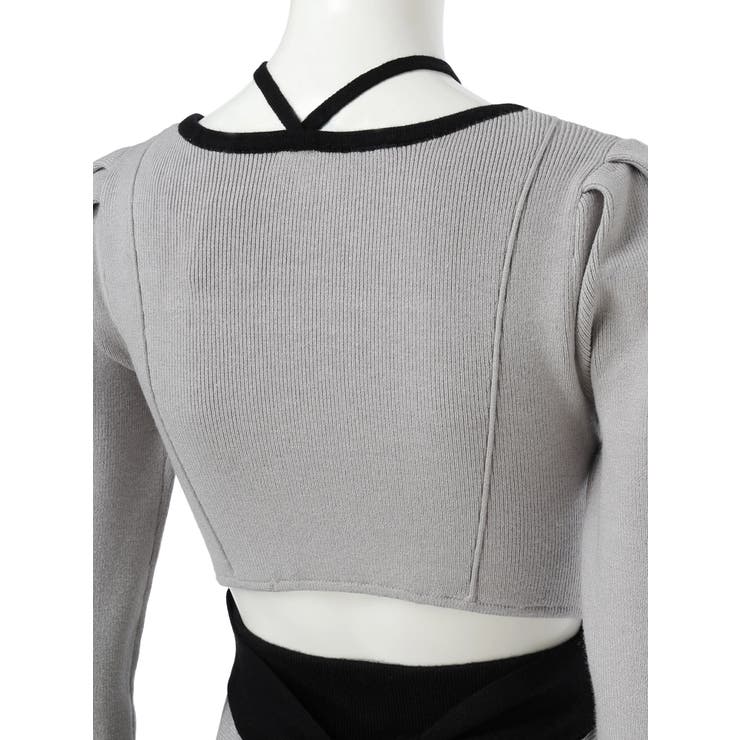 バックリボンバイカラーフレアワンピース | LIPSERVICE | 詳細画像40 