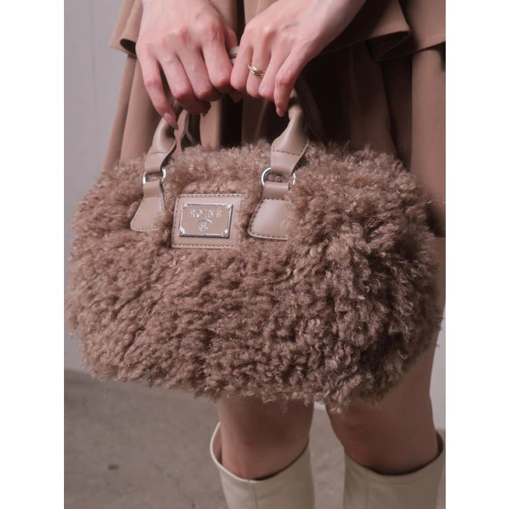 ブラウン | プードルボアミニボストンバッグ | LIPSERVICE