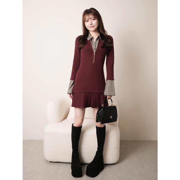 フロントZIPニットプリーツワンピース | LIPSERVICE | 詳細画像21 