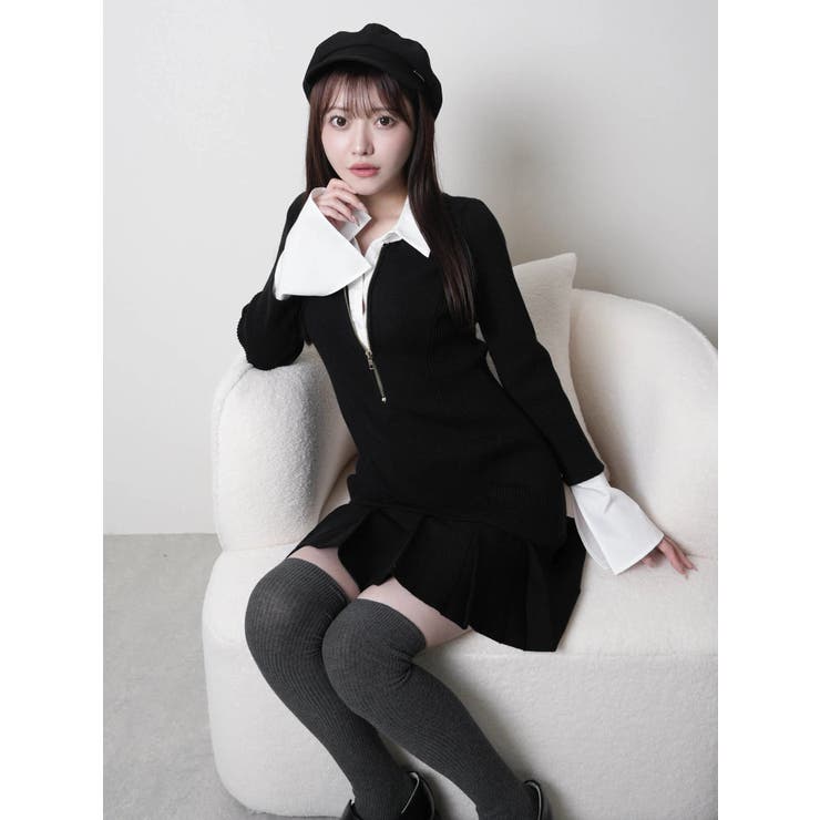 フロントZIPニットプリーツワンピース | LIPSERVICE | 詳細画像49 