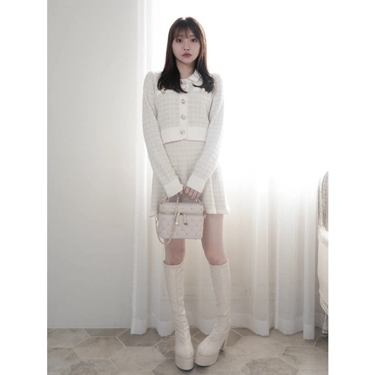 2wayカラーツイードニットカーディガン | LIPSERVICE | 詳細画像2 