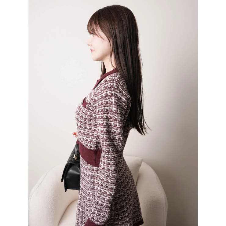2wayカラーツイードニットカーディガン | LIPSERVICE | 詳細画像32 