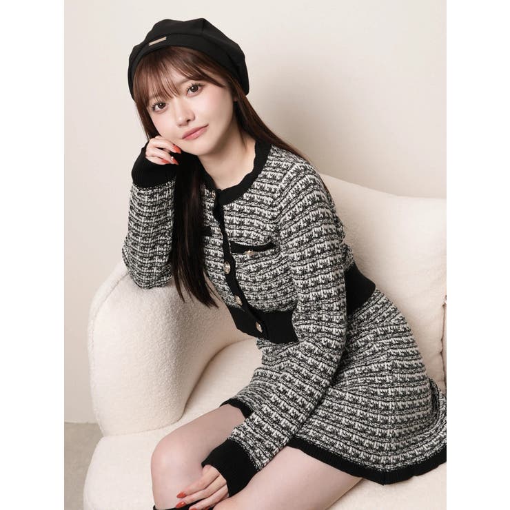 2wayカラーツイードニットカーディガン | LIPSERVICE | 詳細画像37 