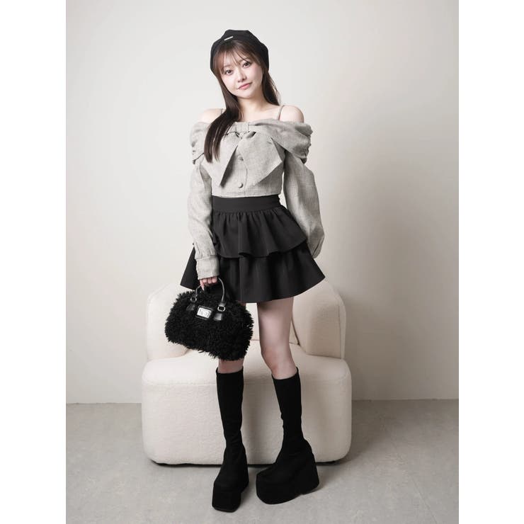 リボンオフショルロングスリーブトップス | LIPSERVICE | 詳細画像75 