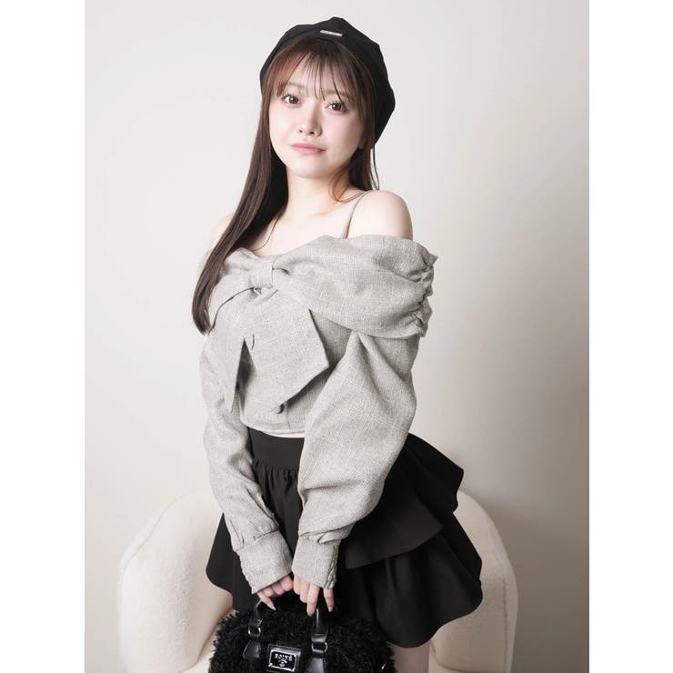 リボンオフショルロングスリーブトップス | LIPSERVICE | 詳細画像77 