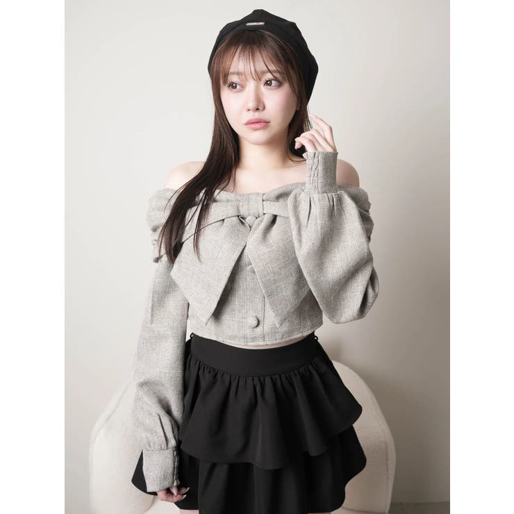 リボンオフショルロングスリーブトップス | LIPSERVICE | 詳細画像79 