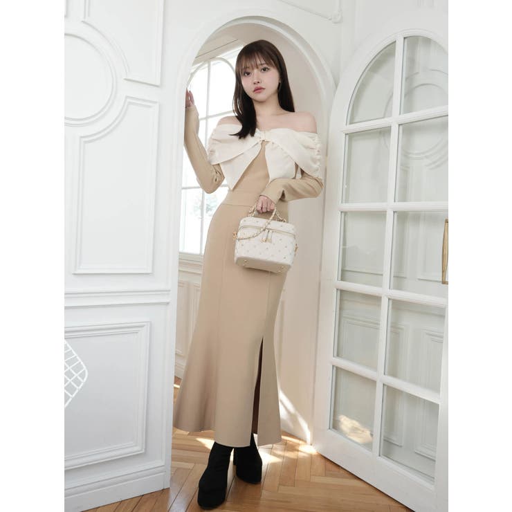 リボンオフショルバイカラーワンピース | LIPSERVICE | 詳細画像5 