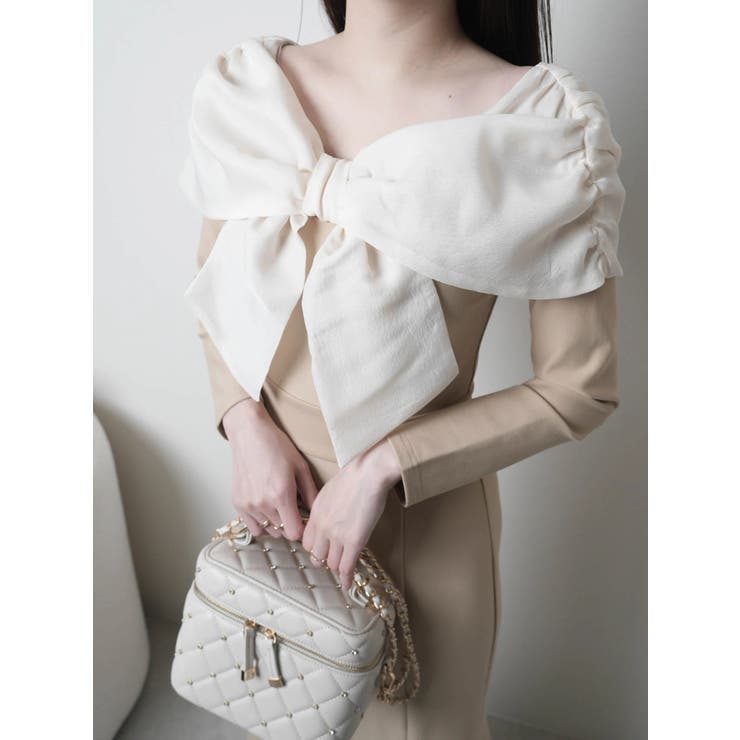 リボンオフショルバイカラーワンピース | LIPSERVICE | 詳細画像17 