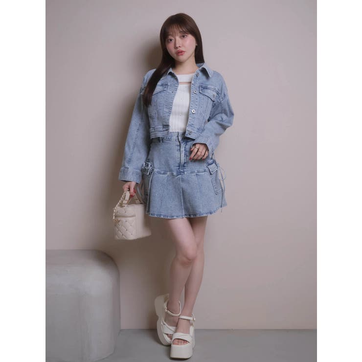 Jewelデニムクロップドジャケット | LIPSERVICE | 詳細画像2 