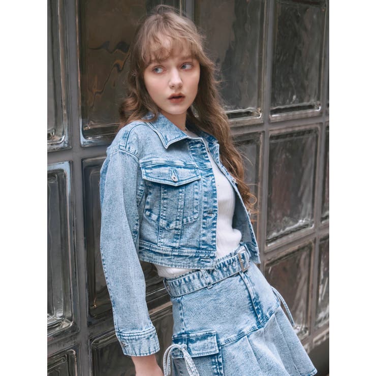 Jewelデニムクロップドジャケット | LIPSERVICE | 詳細画像9 