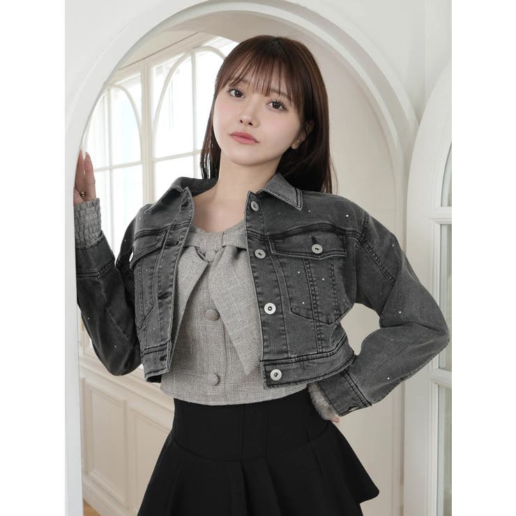 Jewelデニムクロップドジャケット | LIPSERVICE | 詳細画像11 