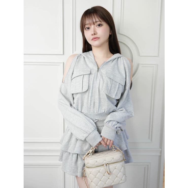 オープンショルダースウェットフーディーワンピース | LIPSERVICE | 詳細画像3 