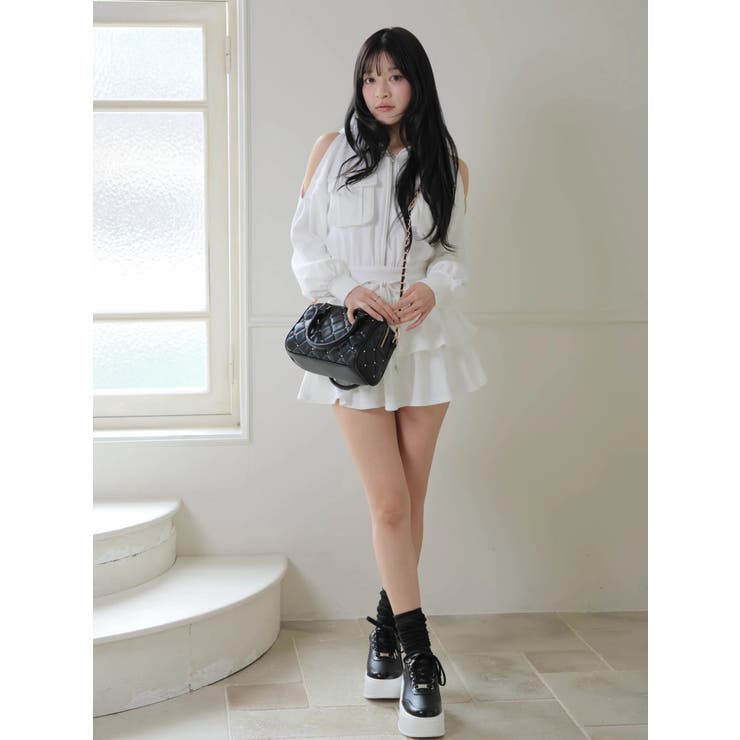 オープンショルダースウェットフーディーワンピース | LIPSERVICE | 詳細画像9 