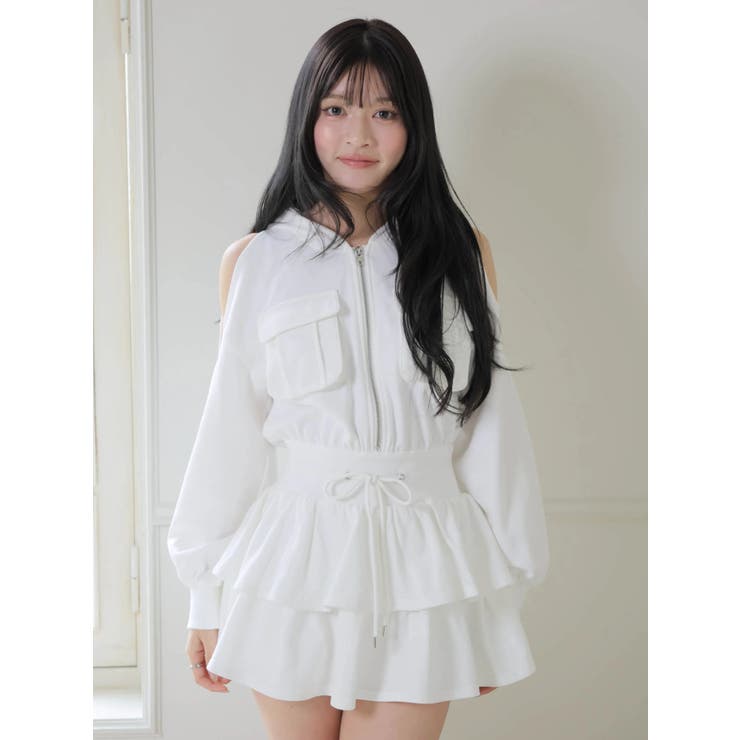 オープンショルダースウェットフーディーワンピース | LIPSERVICE | 詳細画像10 