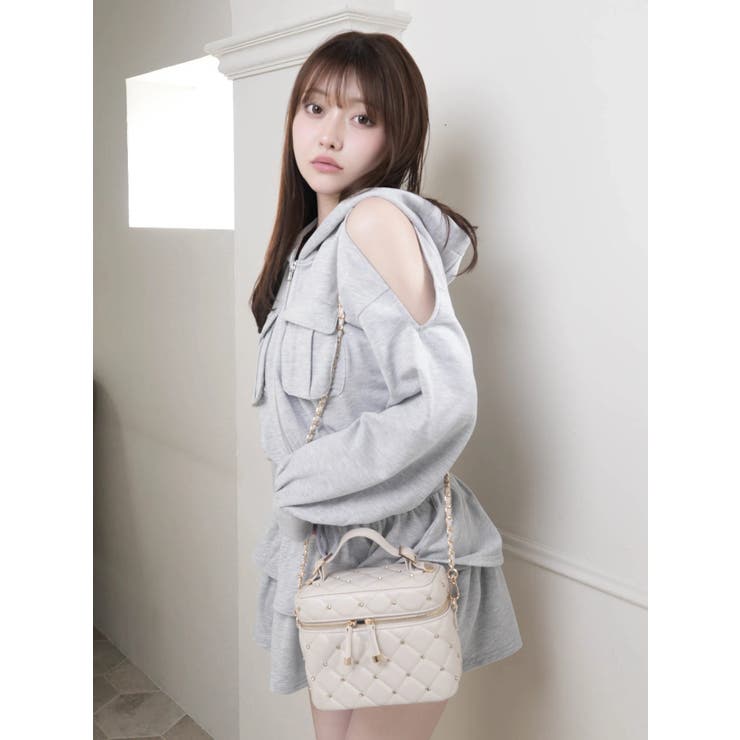 オープンショルダースウェットフーディーワンピース | LIPSERVICE | 詳細画像29 