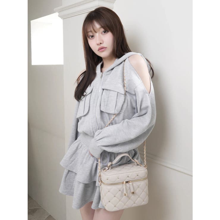 オープンショルダースウェットフーディーワンピース | LIPSERVICE | 詳細画像30 