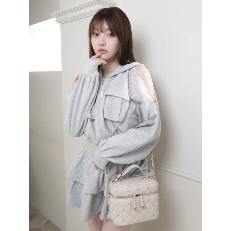 オープンショルダースウェットフーディーワンピース | LIPSERVICE | 詳細画像31 