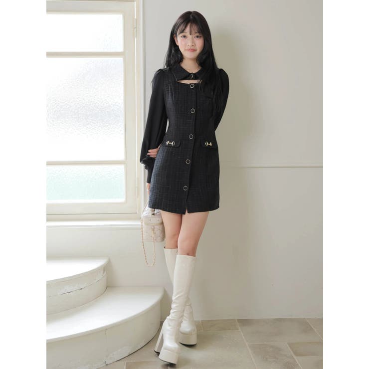 デコルテオープンクラシカルワンピース | LIPSERVICE | 詳細画像13 