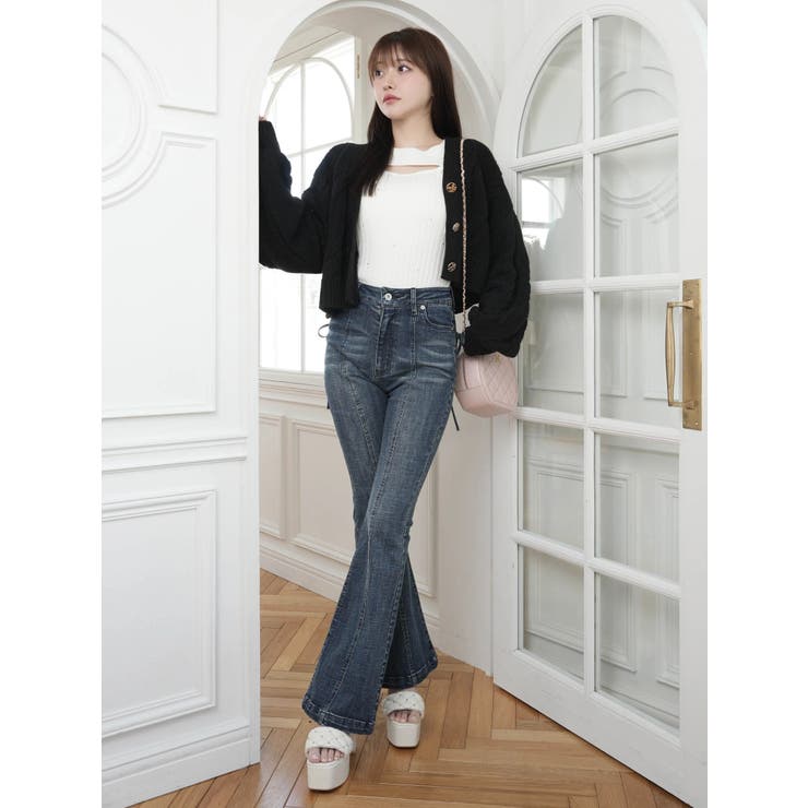 キルティングポケットフレアデニムパンツ | LIPSERVICE | 詳細画像2 