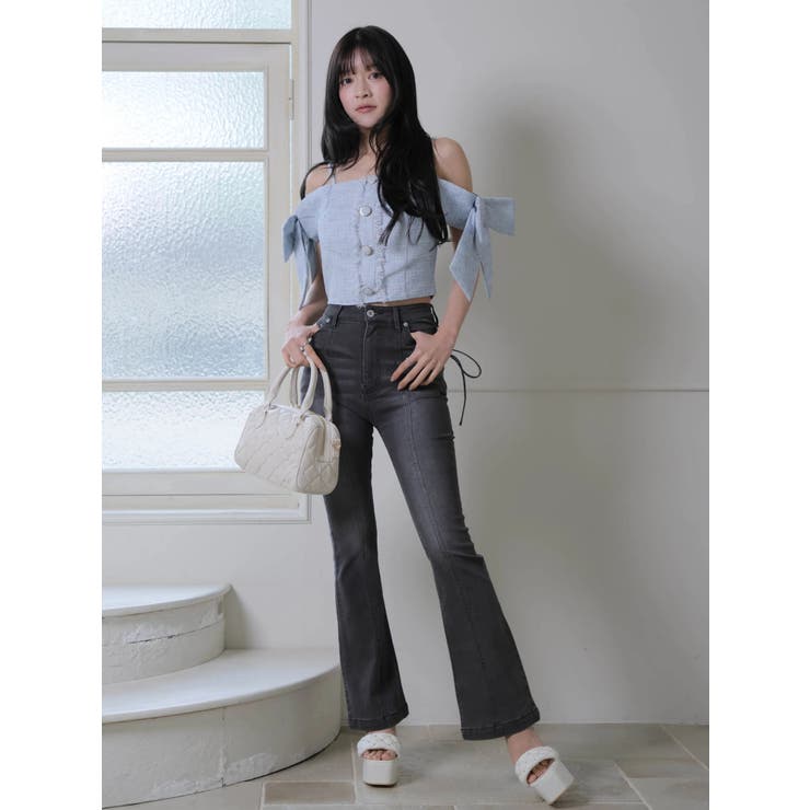 キルティングポケットフレアデニムパンツ | LIPSERVICE | 詳細画像33 