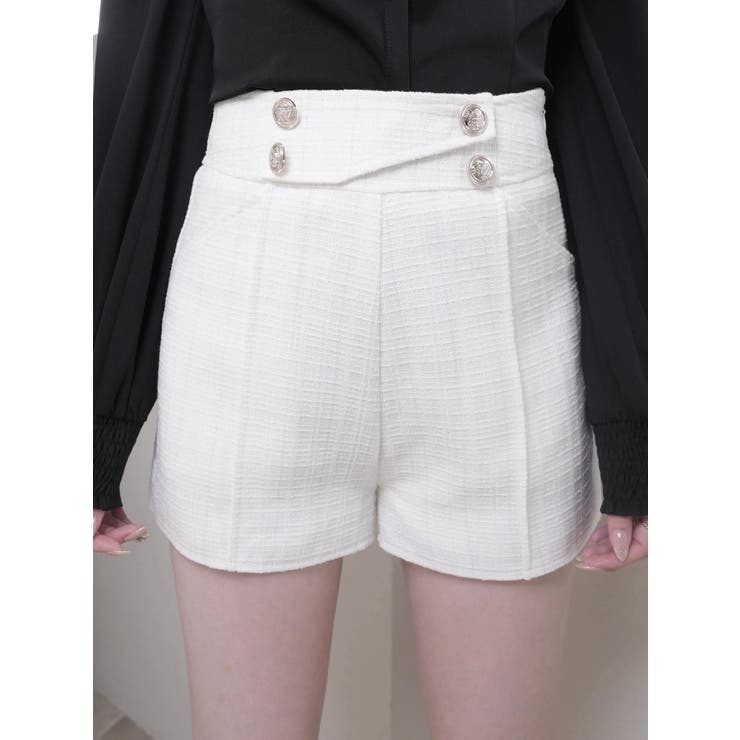 ホワイト | アシメベルトショートパンツ | LIPSERVICE