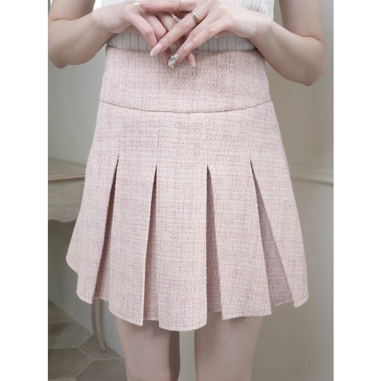 ピンク | ツイードプリーツスカート | LIPSERVICE