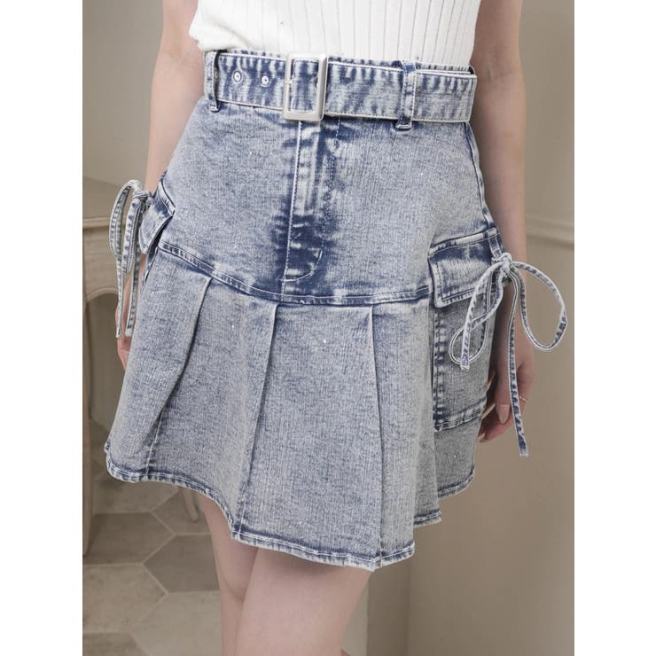 ブリーチ | Jewelデニムプリーツスカート | LIPSERVICE