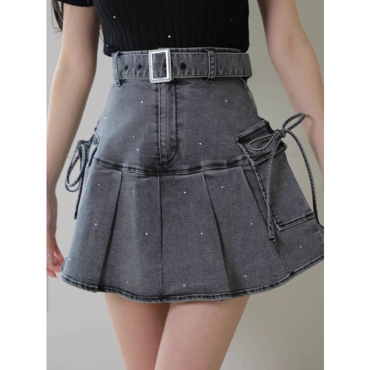 Jewelデニムプリーツスカート | LIPSERVICE | 詳細画像16 