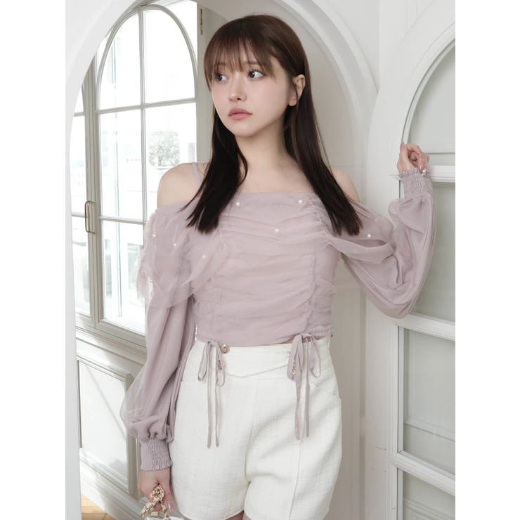 チュールギャザーオフショルトップス | LIPSERVICE | 詳細画像11 