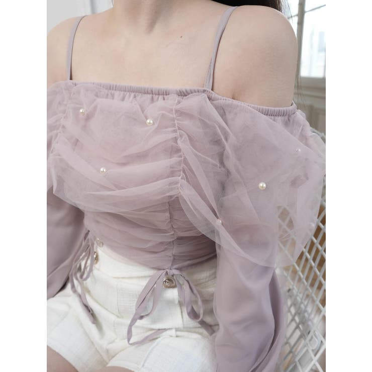 チュールギャザーオフショルトップス | LIPSERVICE | 詳細画像16 