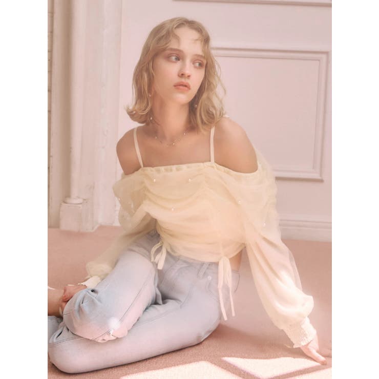 チュールギャザーオフショルトップス | LIPSERVICE | 詳細画像17 