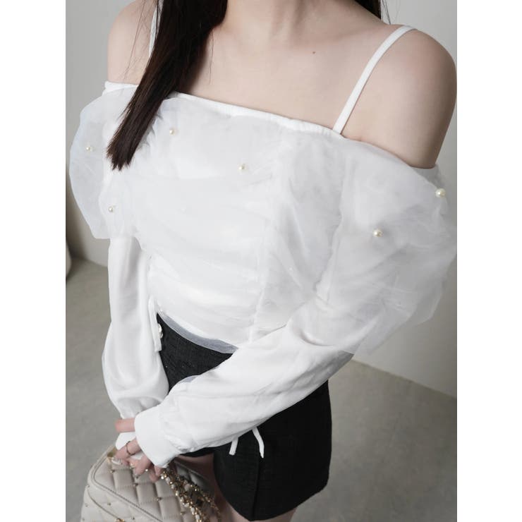 チュールギャザーオフショルトップス | LIPSERVICE | 詳細画像25 