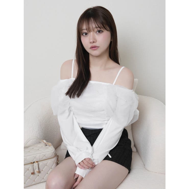 チュールギャザーオフショルトップス | LIPSERVICE | 詳細画像29 