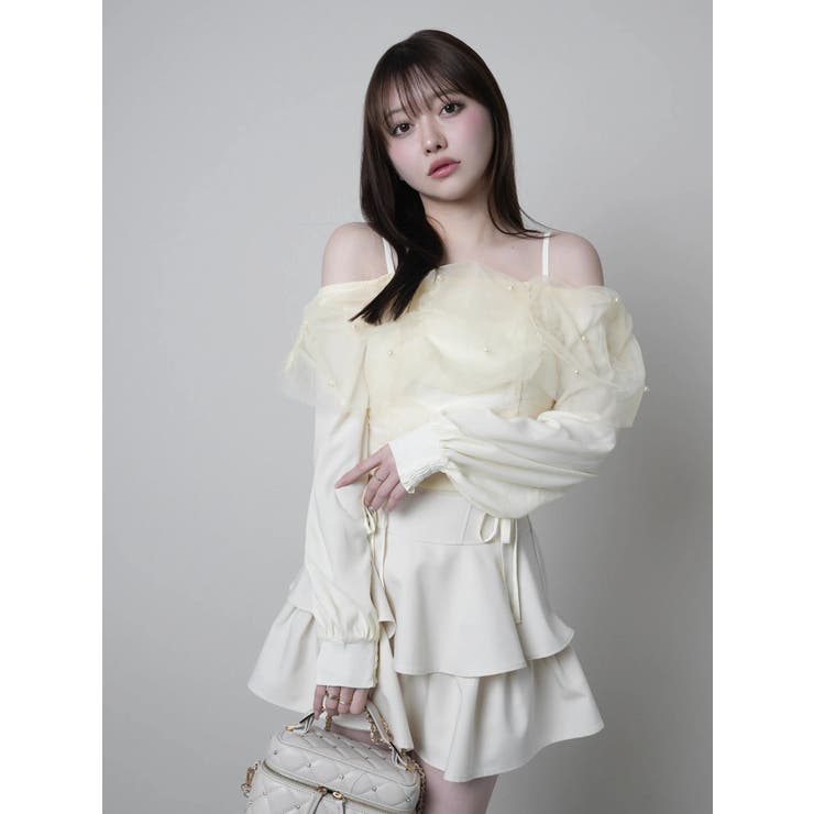 チュールギャザーオフショルトップス | LIPSERVICE | 詳細画像33 