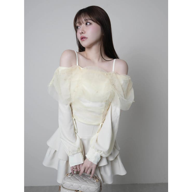 チュールギャザーオフショルトップス | LIPSERVICE | 詳細画像34 