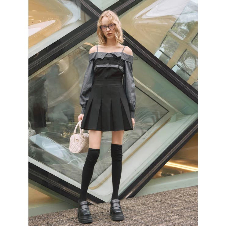 オフショルシャツレイヤードライクワンピース | LIPSERVICE | 詳細画像6 