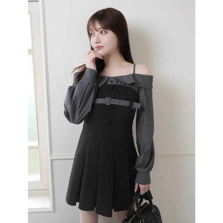 オフショルシャツレイヤードライクワンピース | LIPSERVICE | 詳細画像24 