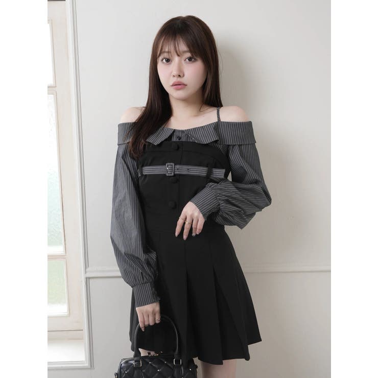 オフショルシャツレイヤードライクワンピース | LIPSERVICE | 詳細画像25 