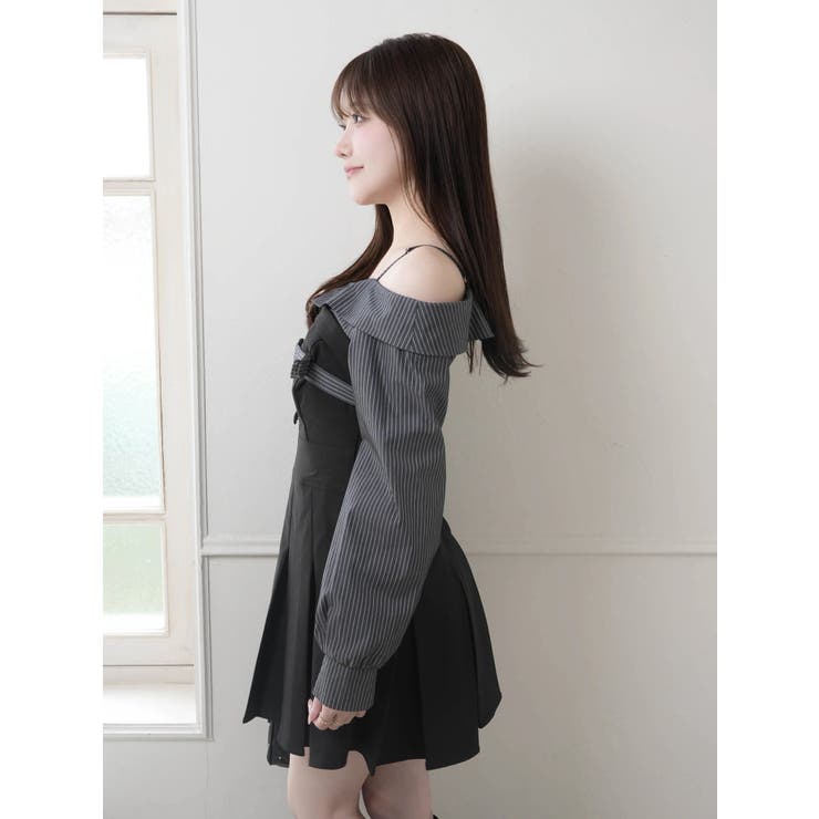 オフショルシャツレイヤードライクワンピース | LIPSERVICE | 詳細画像27 