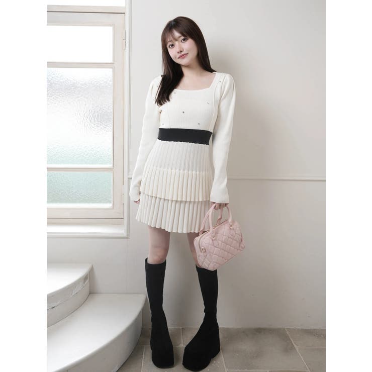 ジュエルティアードフレアワンピース | LIPSERVICE | 詳細画像4 