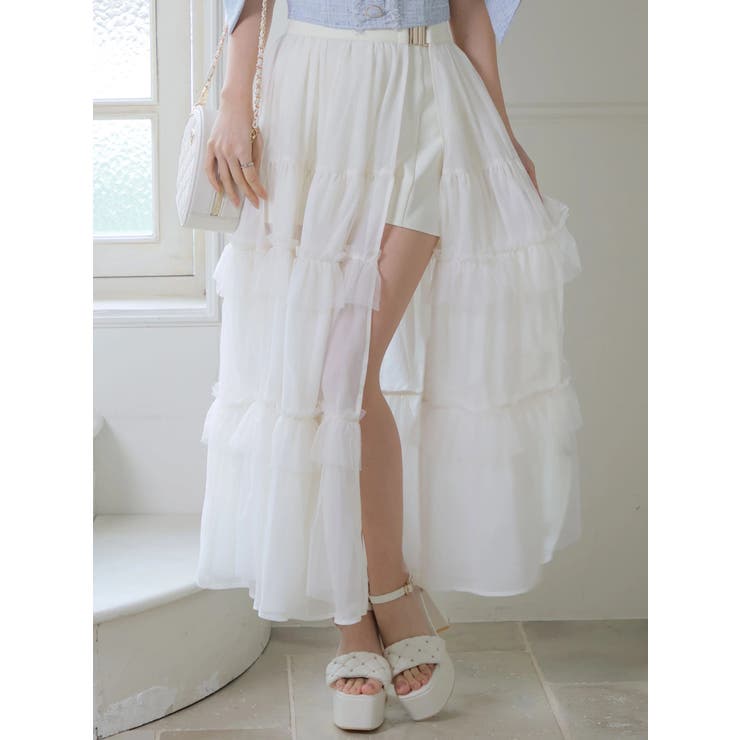 アイボリー | 2wayティアードロングスカート | LIPSERVICE