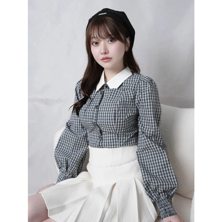 ミックス１ | デコルテオープンロングスリーブブラウス | LIPSERVICE