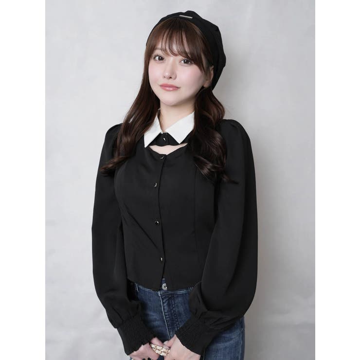 デコルテオープンロングスリーブブラウス | LIPSERVICE | 詳細画像4 